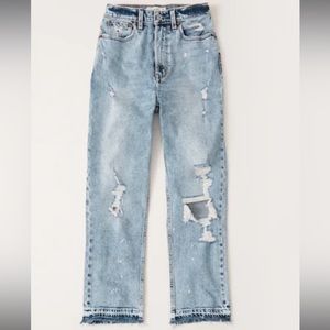 Abercrombie Curve Love Ultra High Rise Ankle Straight Jeans